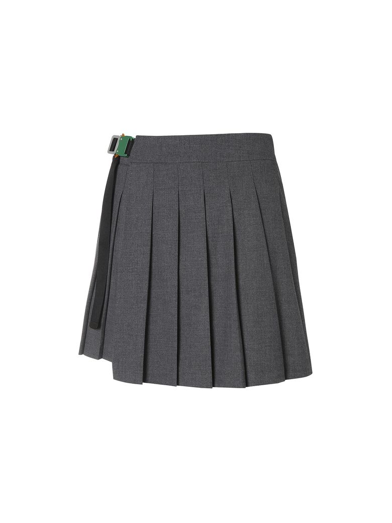 WG 버클 플리츠 랩 스커트 L_Heather Grey