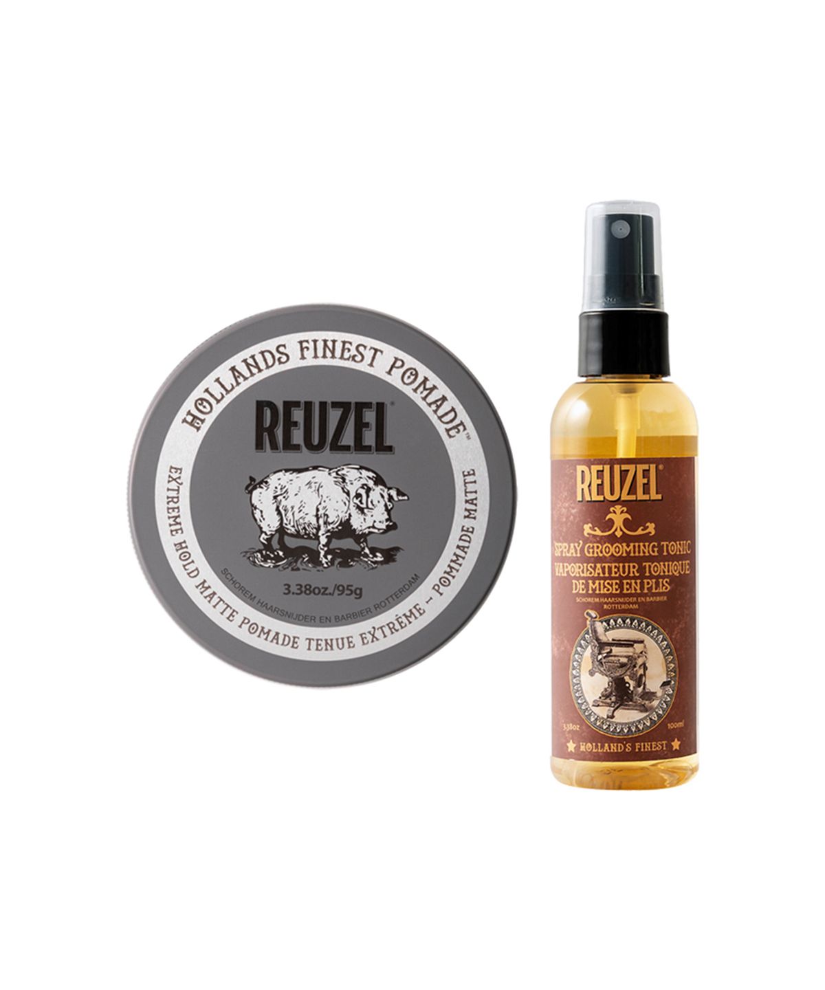 리우젤(REUZEL) 익스트림 홀드 매트 포마드 95g + 스프레이 그루밍토닉 100ml
