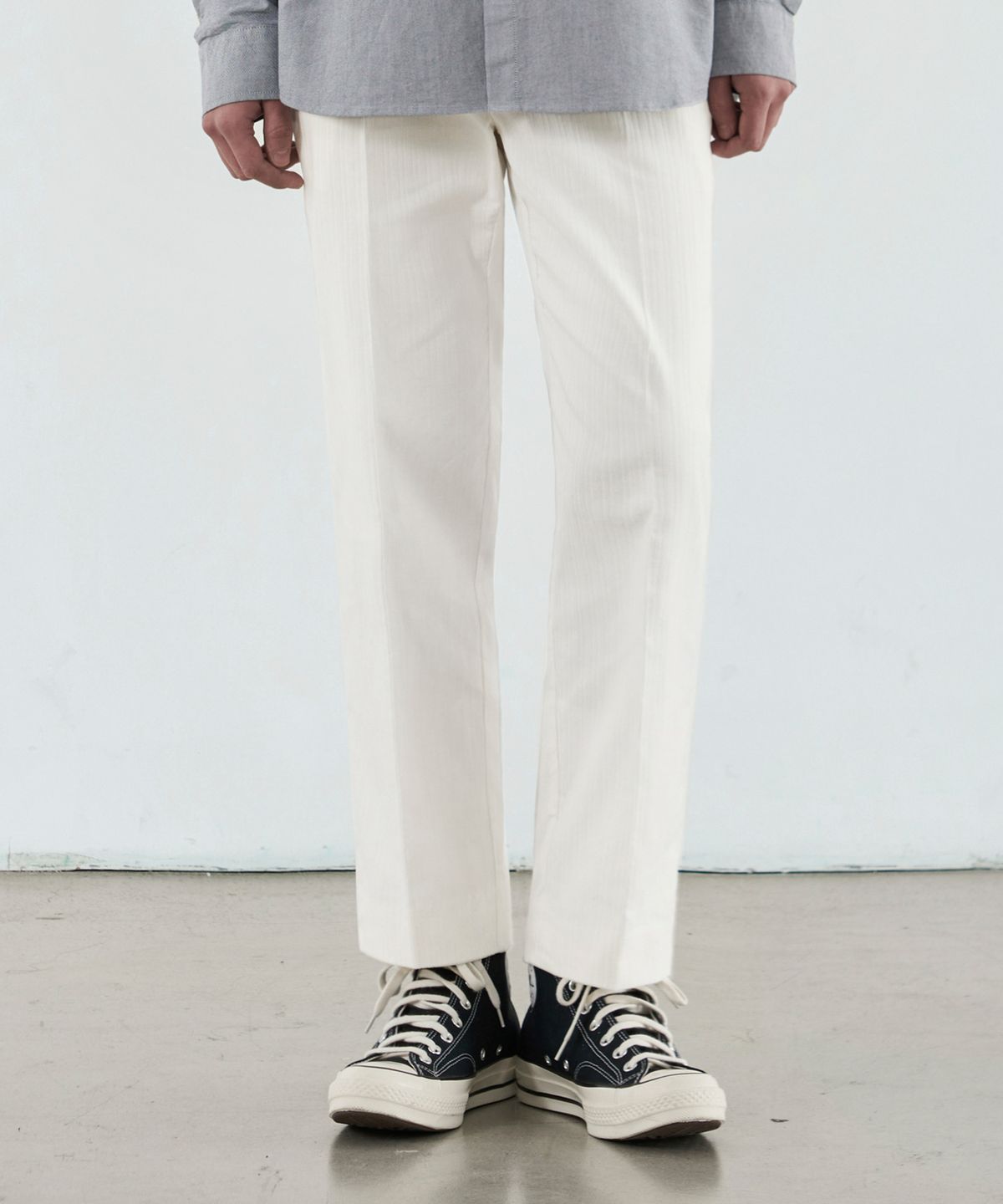 드로우핏(DRAW FIT) 코듀로이 테이퍼드 웨스 팬츠 [WHITE]