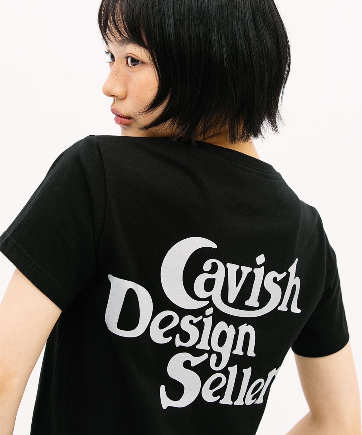 카비시(CAVISH) W TWINKLE SELLER LOGO SS TEE BLACK(CV2EMFT517A)