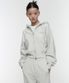우먼즈 볼륨 크롭 후디드 스웨트 집업 [멜란지 라이트 그레이]