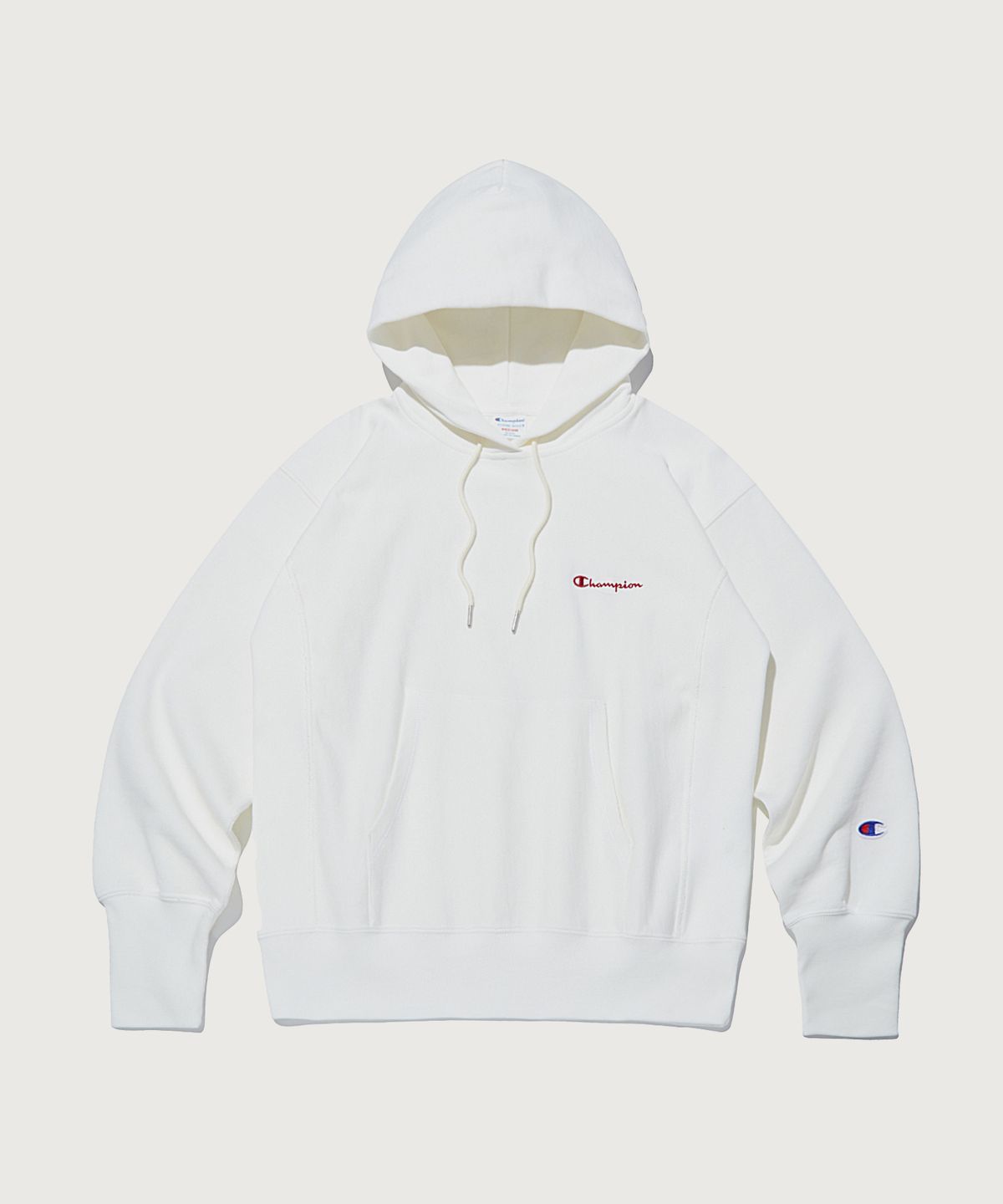 챔피온(CHAMPION) 여성 리버스위브 프렌치테리 후드 티셔츠 White
