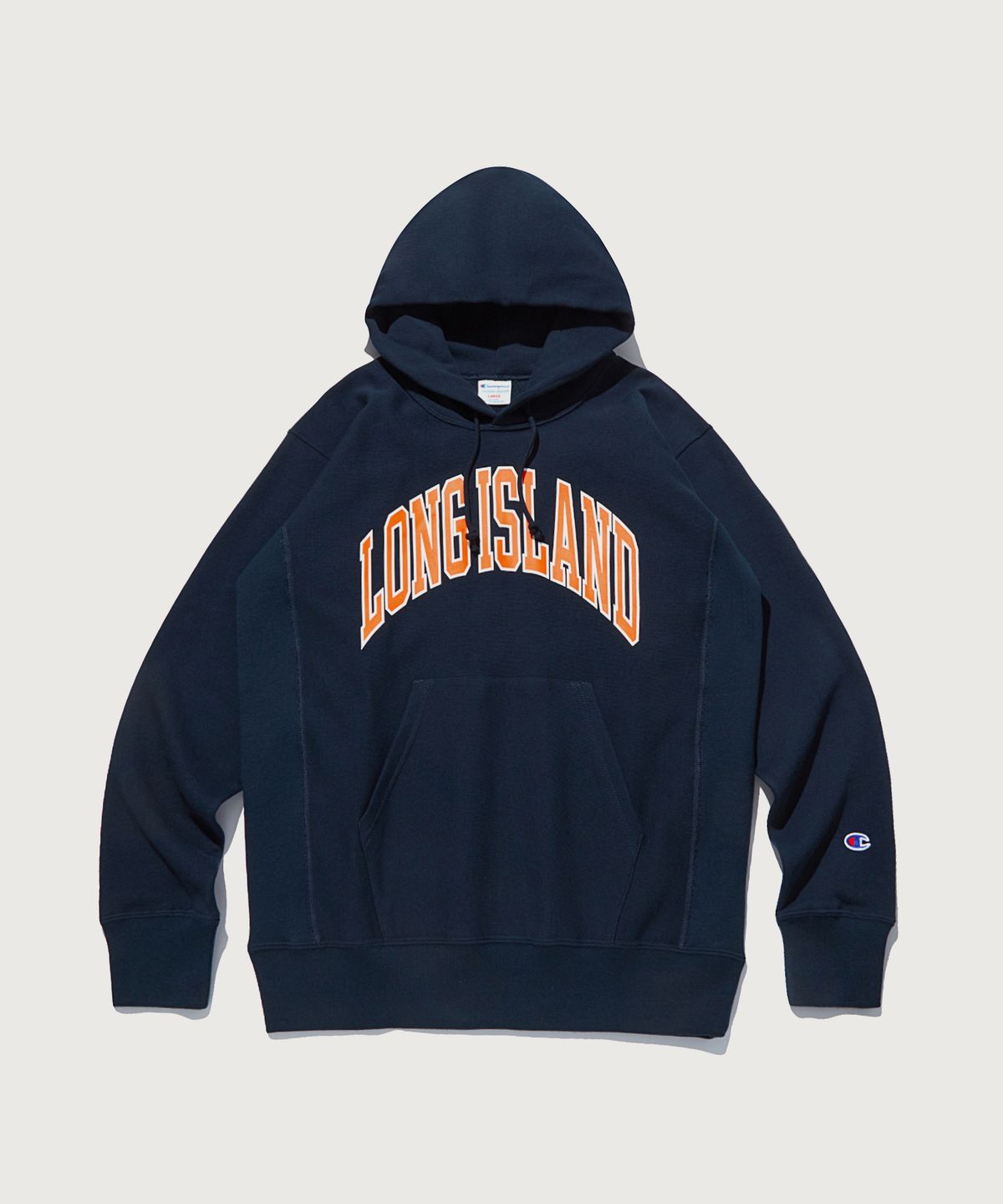 챔피온(CHAMPION) 리버스위브 프렌치테리 그래픽 후드 티셔츠 Normal Navy