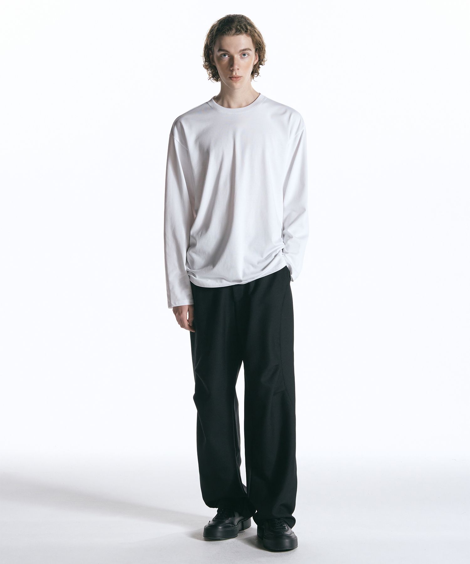 MUSINSA | INSILENCE Wool Parachute Pants BLACK