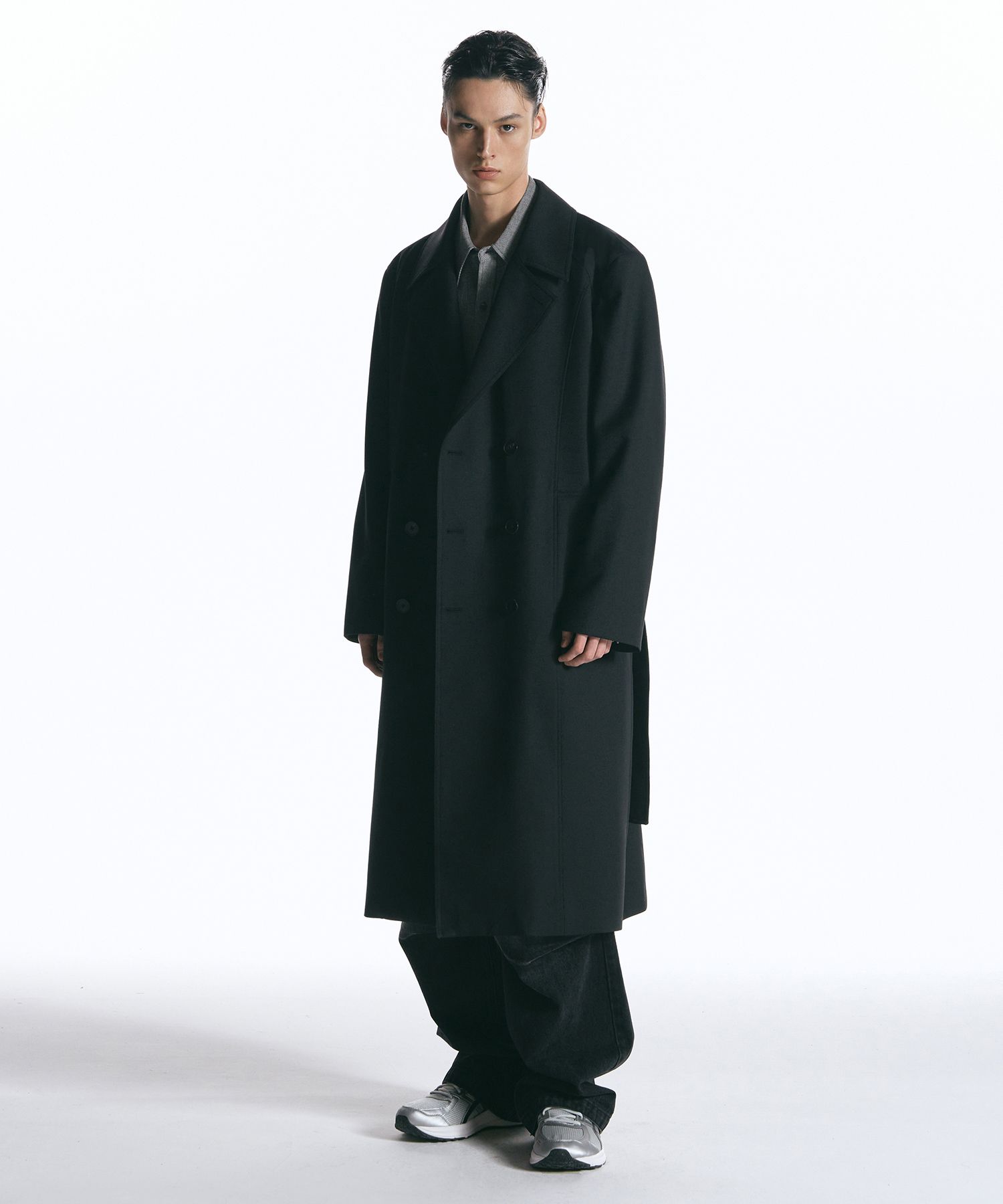 ジャケット・アウター INSILENCE Oversize Trench Coat BLACK MUSINSA | INSILENCE Back detail wool trench coat BLACK