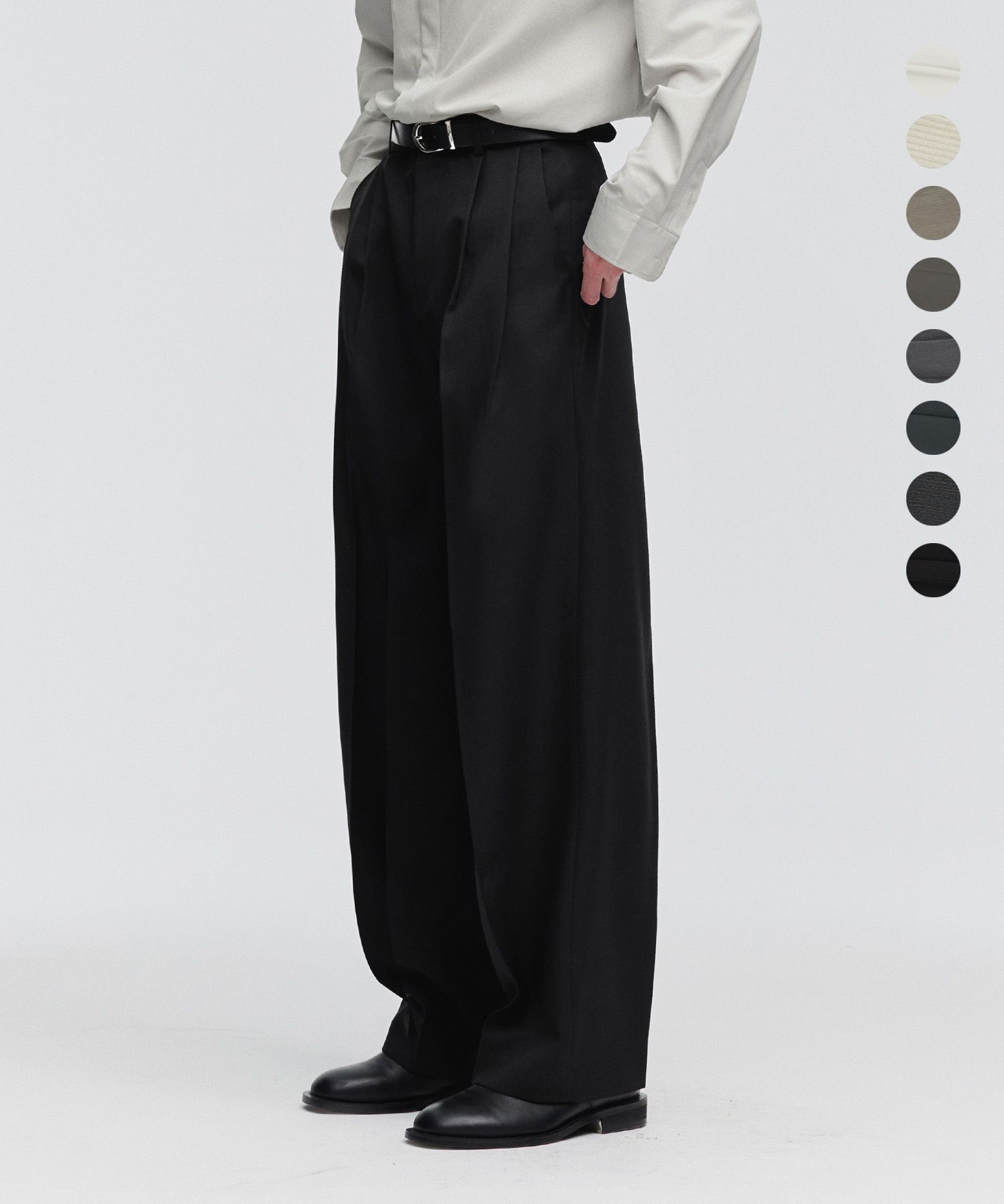 MUSINSA | COSTUME O'CLOCK Two-Tuck Wide Slacks 8 COLOR COOSPT204
