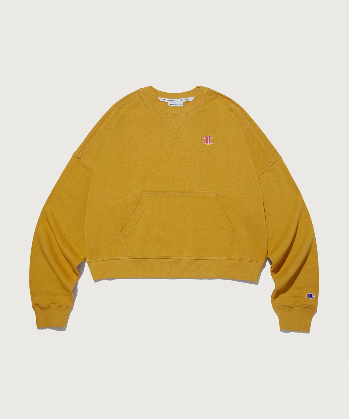 챔피온(CHAMPION) 여성 C로고 캠퍼스 프렌치테리 스웨트셔츠 Camel