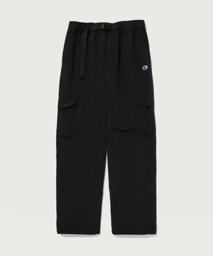 C로고 우븐 벨티드 카고 팬츠 Black