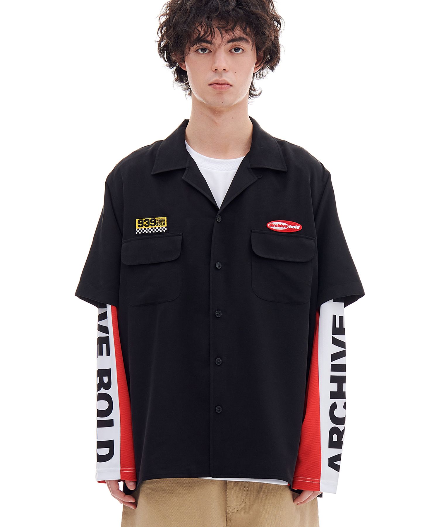 MUSINSA | ARCHIVE BOLD AB RACING SHIRTS (BLACK)