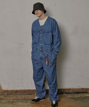 파번 5805 노카라 오버핏 미디움인디고 점프수트