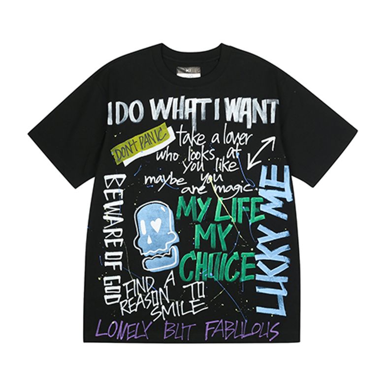 HAND WORK SKULL T-SHIRTS_BK