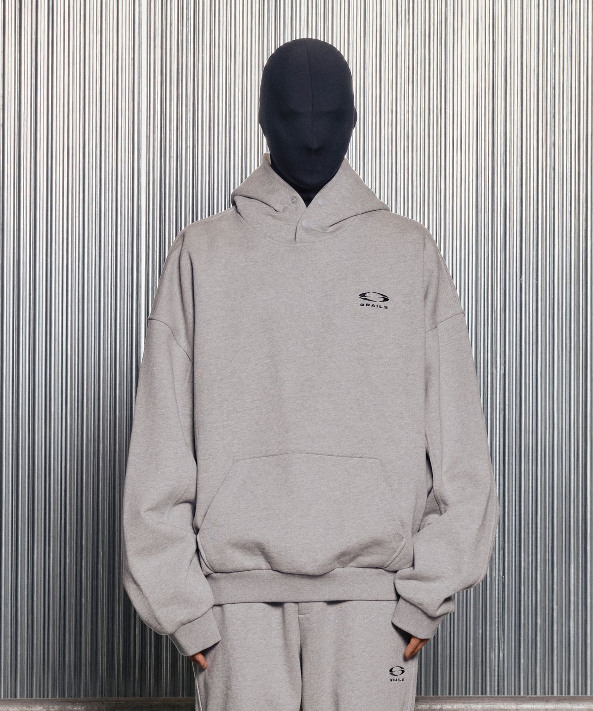 그레일즈(GRAILZ) ESSENTIAL OVERSIZED HOODIE [MELANGE GREY]