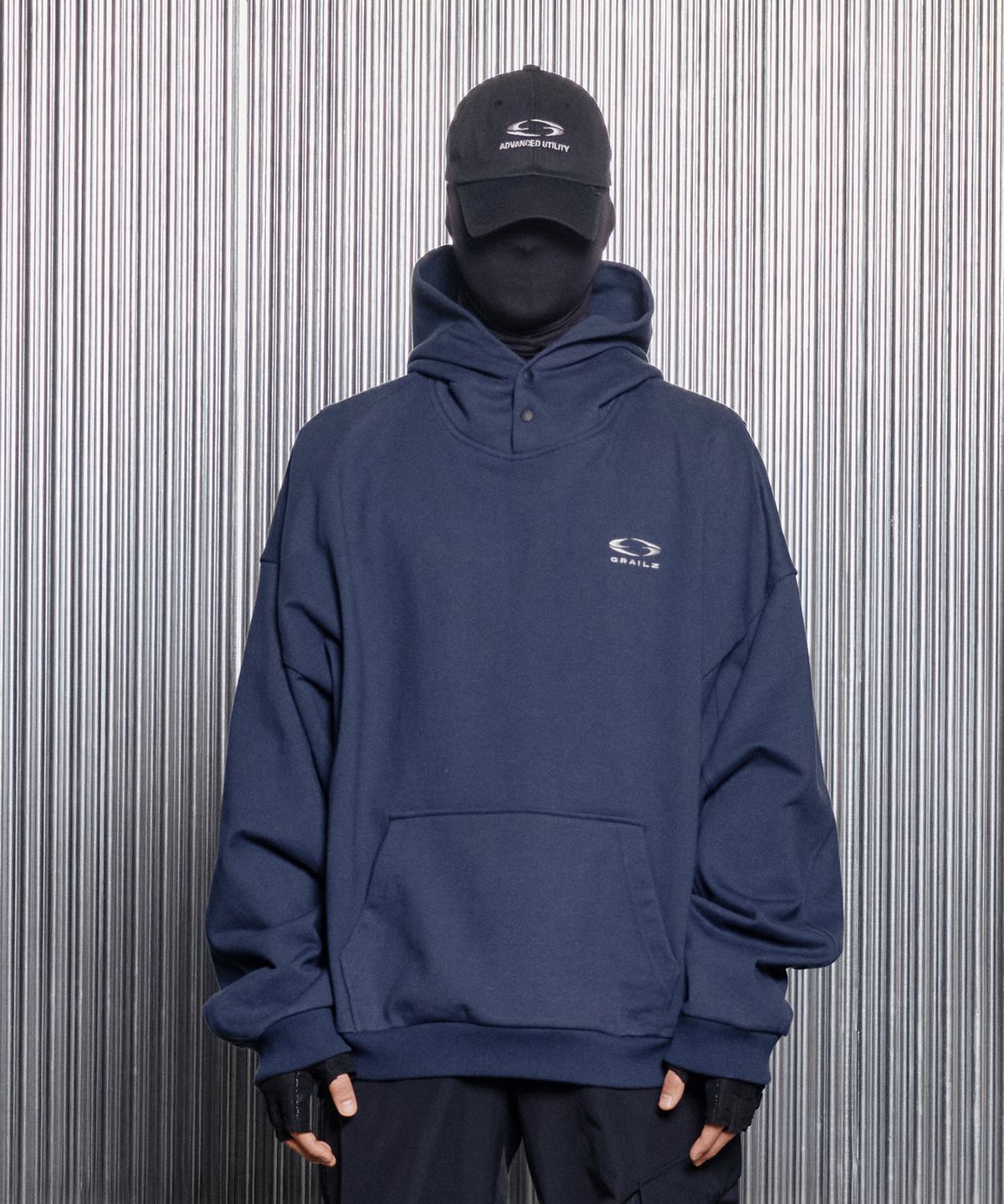 그레일즈(GRAILZ) ESSENTIAL OVERSIZED HOODIE [NAVY]