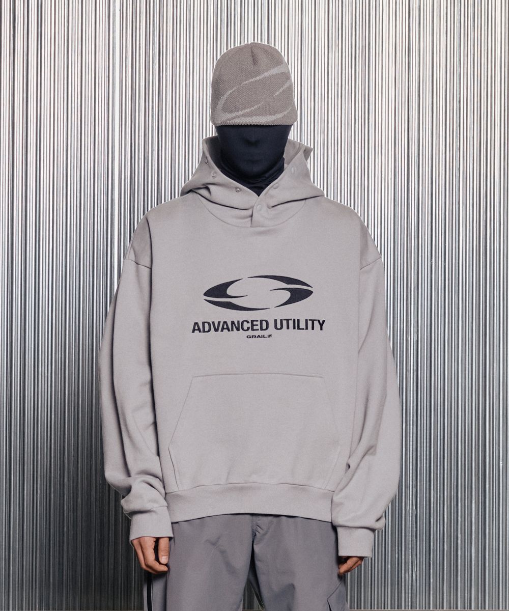 MUSINSA | GRAILZ OVAL LOGO HOODIE [GREY]