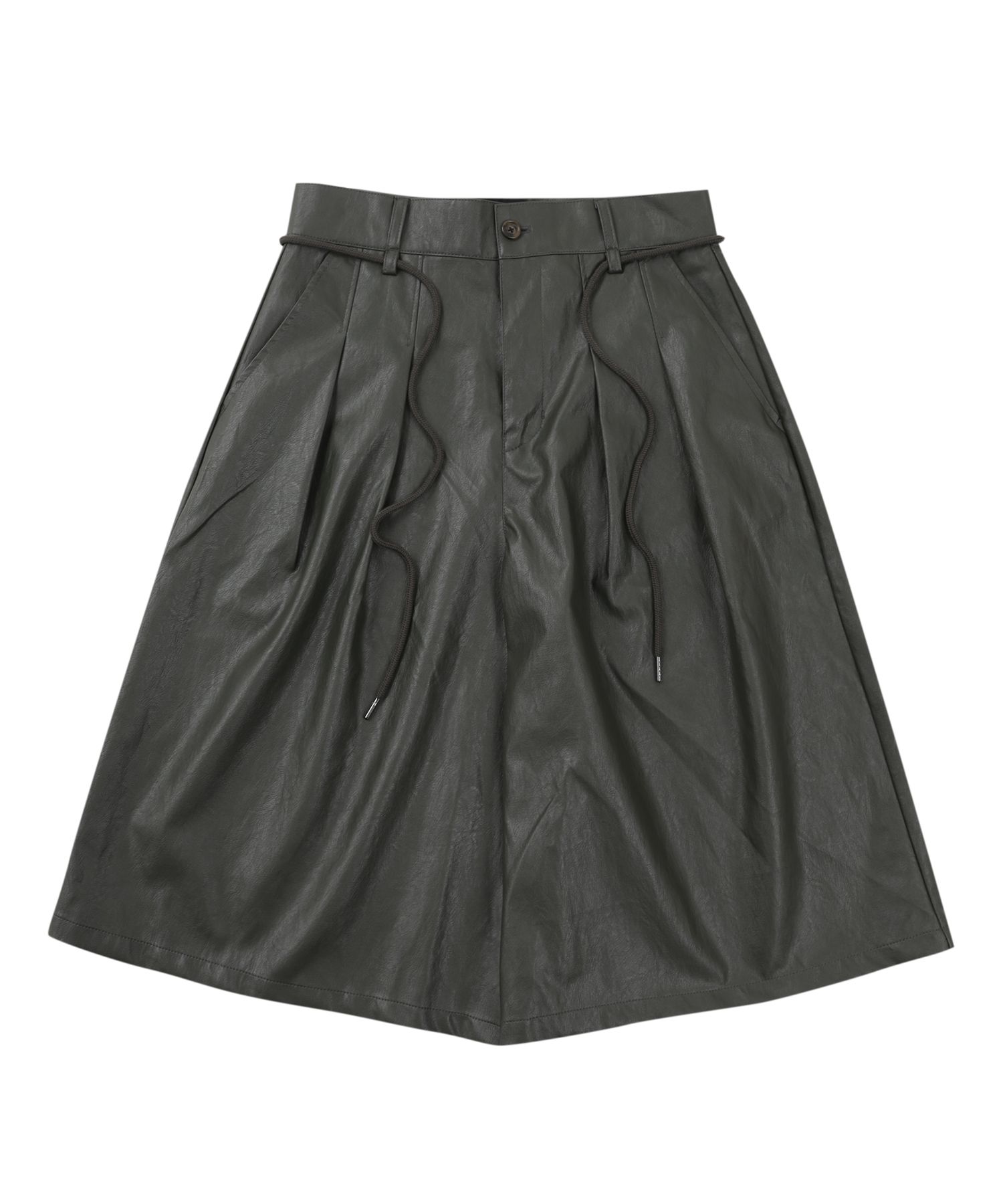 【AJO AJOBYAJO】23SS★ Vegan Leather Bermuda Pants MUSINSA | AJOBYAJO Vegan Leather Bermuda Pants [KHAKI]