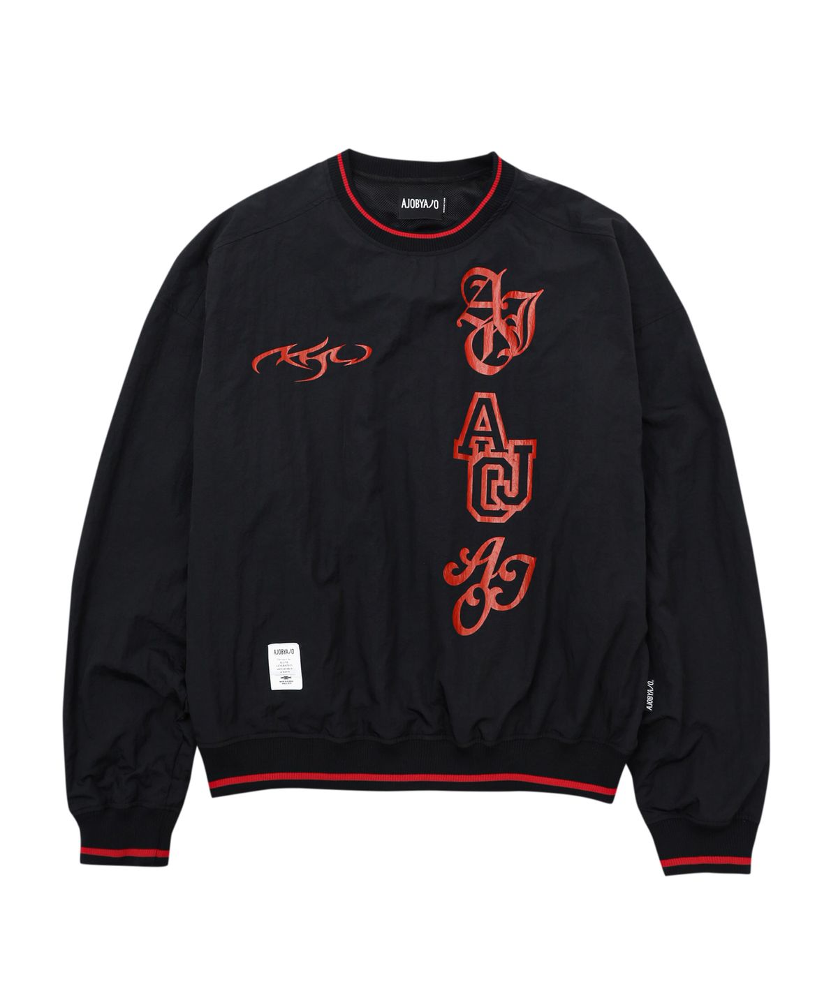 아조바이아조(AJOBYAJO) [PBA] Total Logo Nylon Sweatshirt [BLACK]