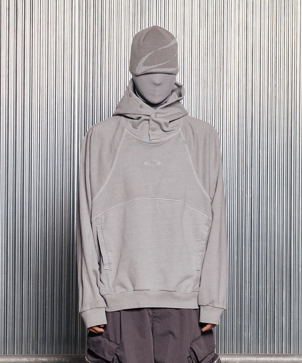 MUSINSA | GRAILZ P. DYED STREAMLINE HOODIE [LIGHT GREY]