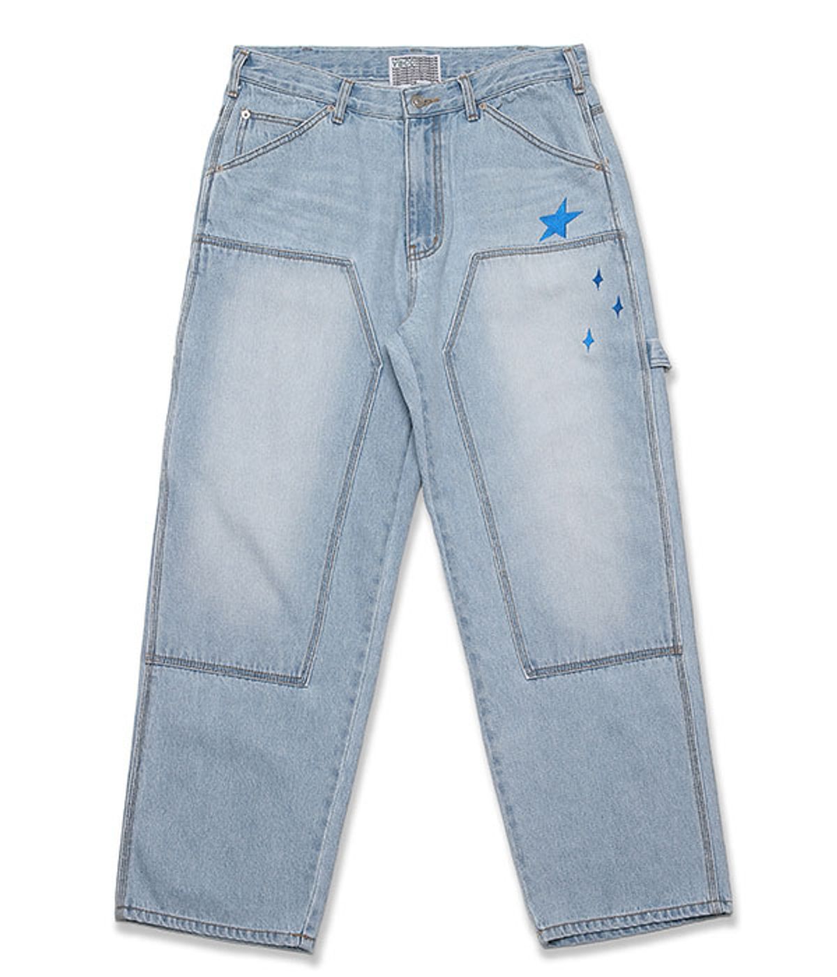 유쓰배쓰(YOUTHBATH) PATCH WORK DENIM PANTS_STAR BLUE