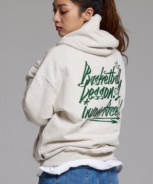 바스켓볼 레슨.1 네추럴핏 후드 오트밀 그린