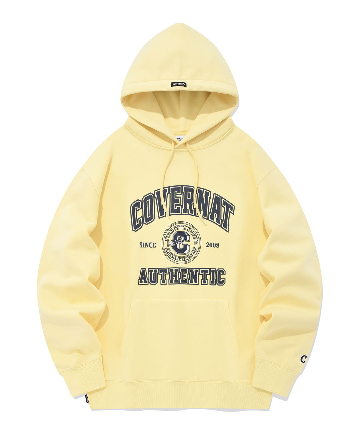 커버낫(COVERNAT) 엠블럼 아치 로고 후디 옐로우