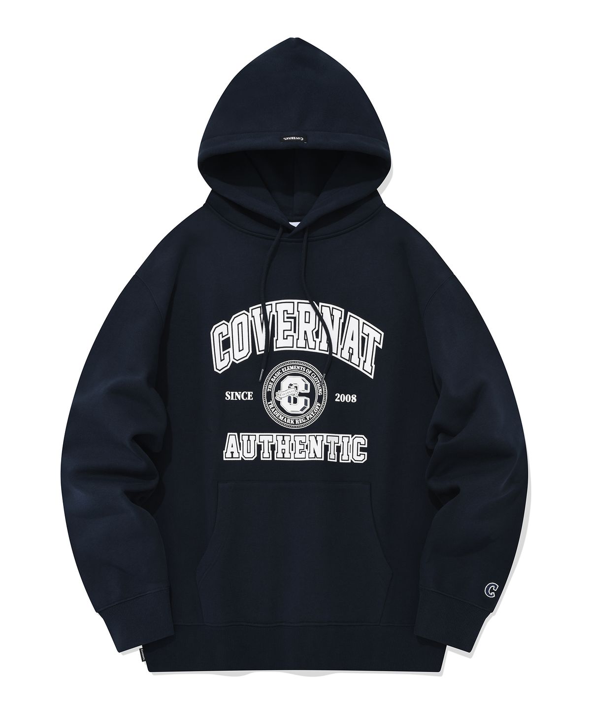 커버낫(COVERNAT) 엠블럼 아치 로고 후디 네이비