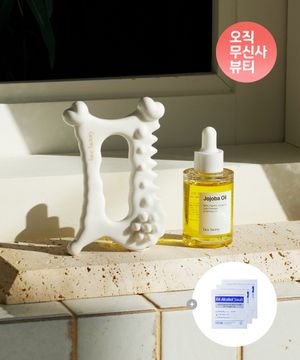 [SET] 셀프경락 붓기관리 세라믹 디톡괄사+ 비정제 100% 유기농 호호바오일 (+알콜스왑 3매 증정)