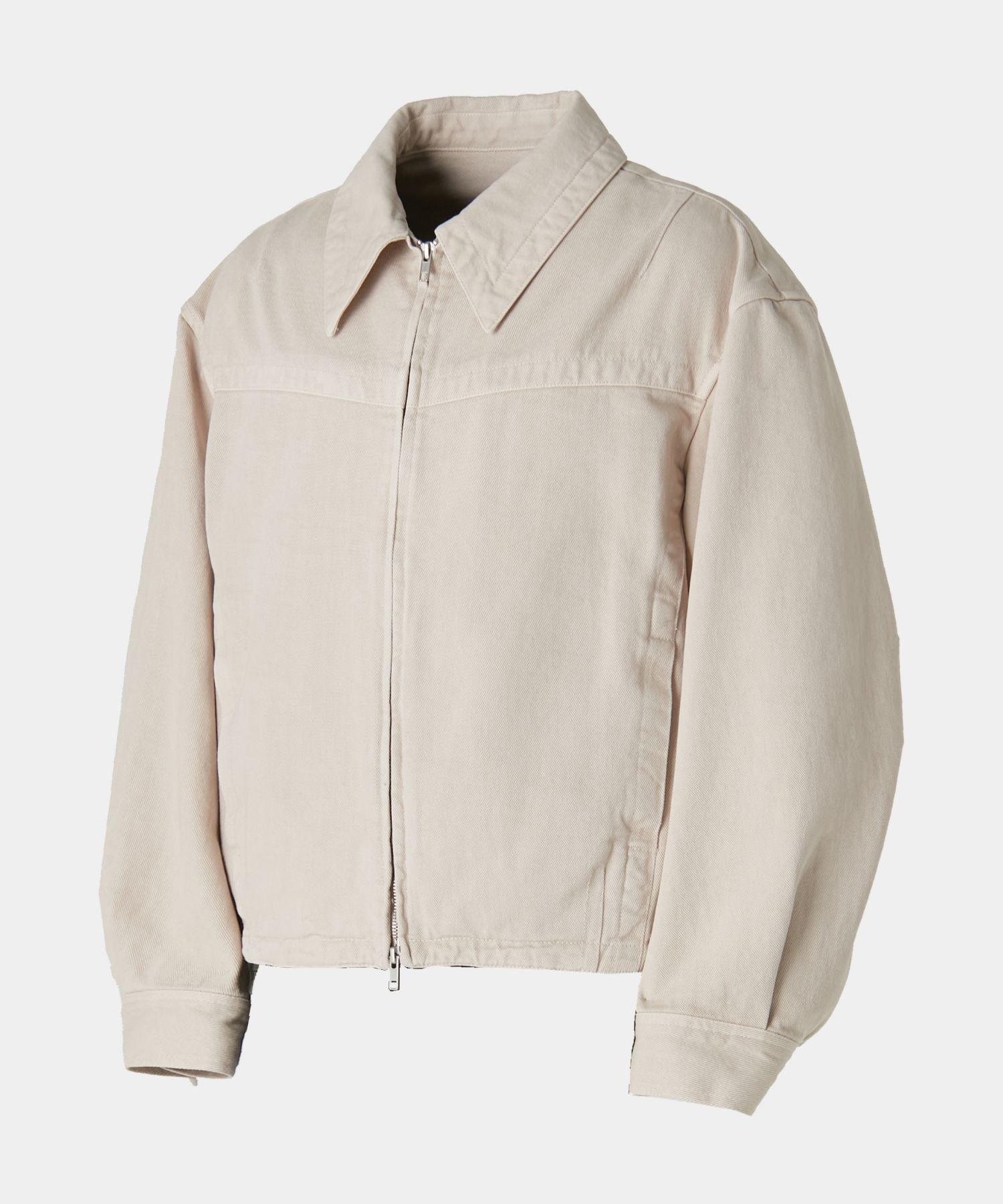MUSINSA | COOR Pintuck Pointed Over Dying Denim Zip-up (Fade