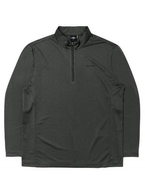 POP 멜란지 α 긴팔 짚업 티셔츠_Dark Khaki