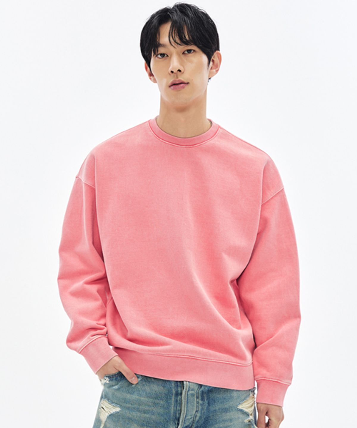 소버먼트(SOVERMENT) 980G 피그먼트 맨투맨-블라썸 코랄-