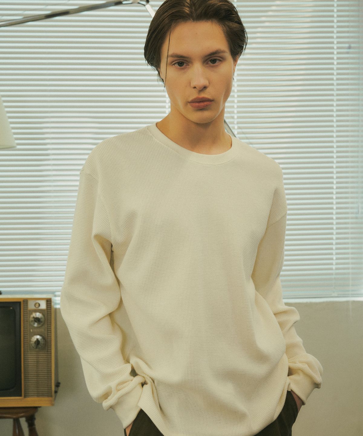 하프크라이즈 레이아웃(HALBKREIS LAYOUT) T20006 Waffle long sleeve_Ivory