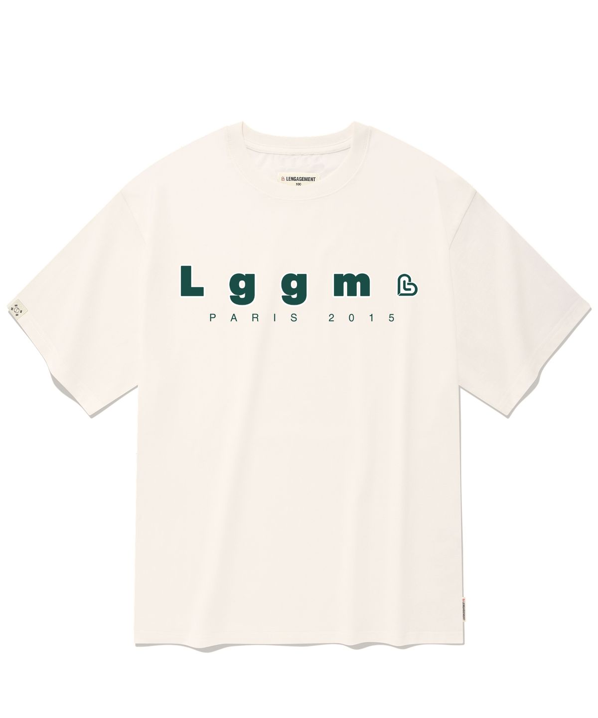 랑가주망(LENGAGEMENT) 오버사이즈 LGGM 반팔티 [오프 화이트]