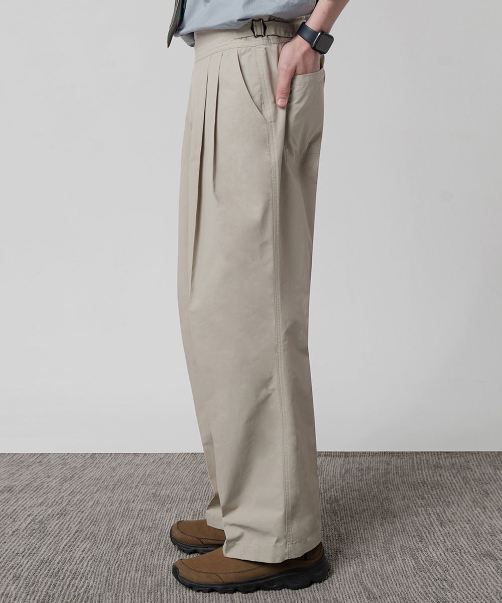 【MODERNIF】Two Tuck Semi Wide Belt Slacks Future Present - YOKE | Belted 2 Tuck Wide Trousers