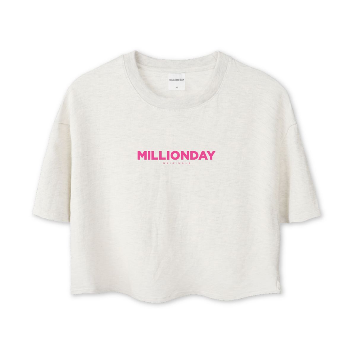 밀리언데이(MILLION DAY) MILLION SMALL LOGO CROP T-SHIRT