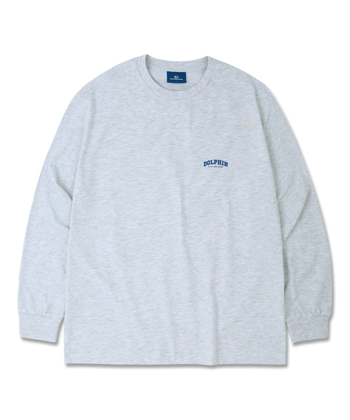 돌핀웨이브어패럴(DOLPHIN WAVE APPAREL) 돌핀 아치로고 롱 슬리브 티셔츠 쿨그레이