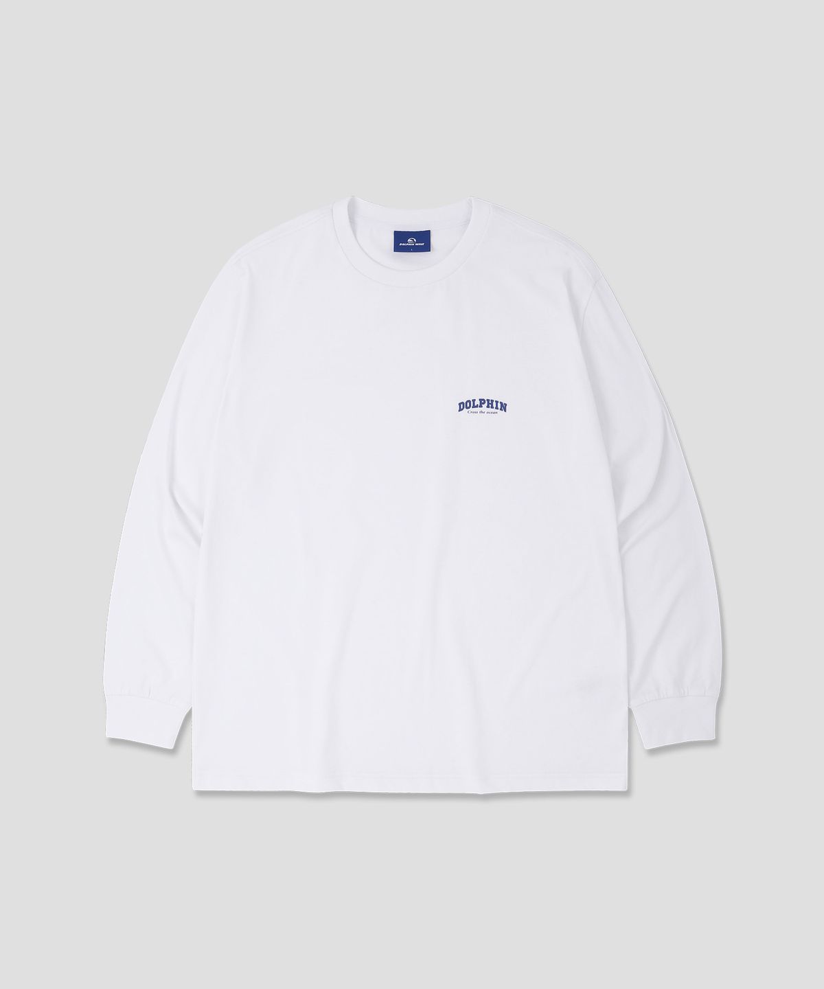 돌핀웨이브어패럴(DOLPHIN WAVE APPAREL) 돌핀 아치로고 롱 슬리브 티셔츠 화이트