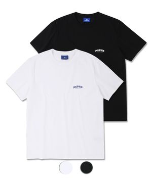[2PACK]돌핀 아치로고 티셔츠 화이트 블랙 2팩
