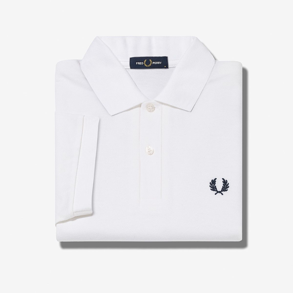 프레드페리(FRED PERRY) [M6000] 플레인 프레드페리 셔츠 - 화이트/네이비 M6000-100