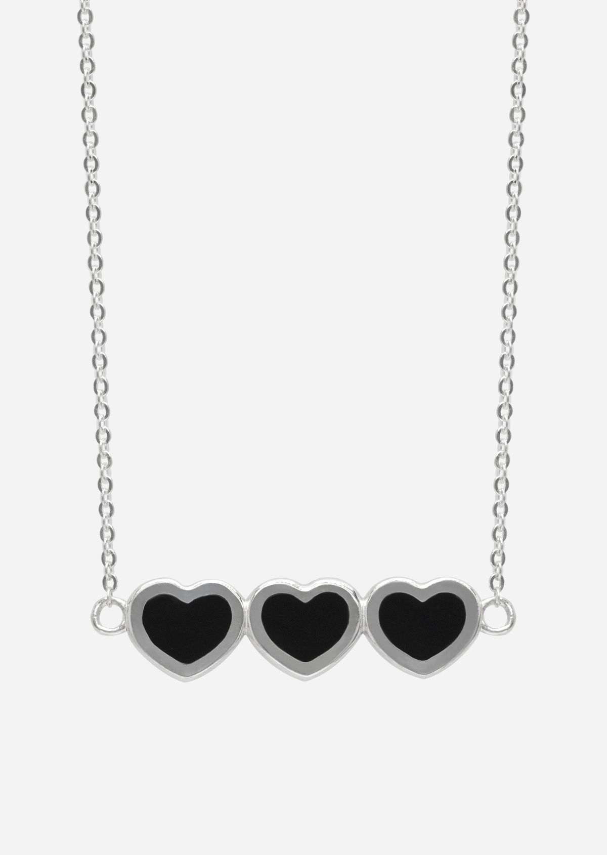 종종(JONGJONG) Triple Black Heart Necklace