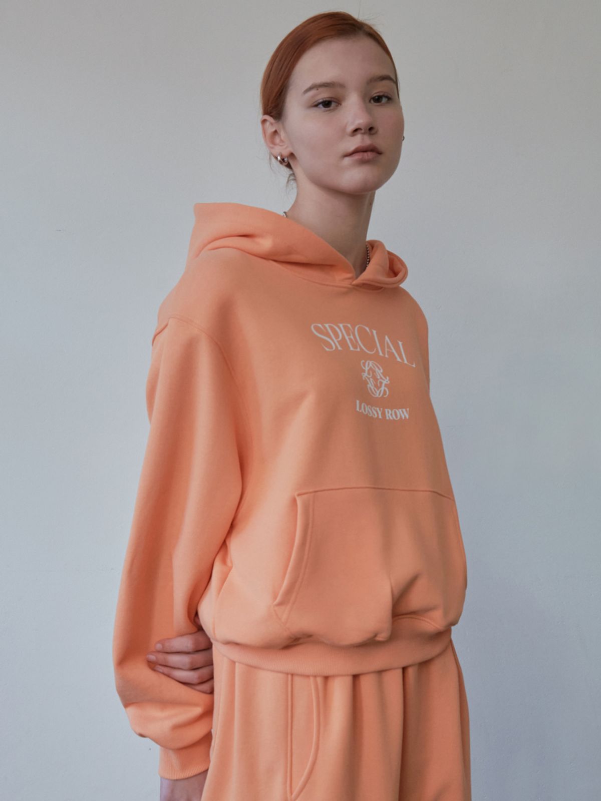 로시로우(LOSSYROW) Lossy Special Symbol Hoodie  Orange