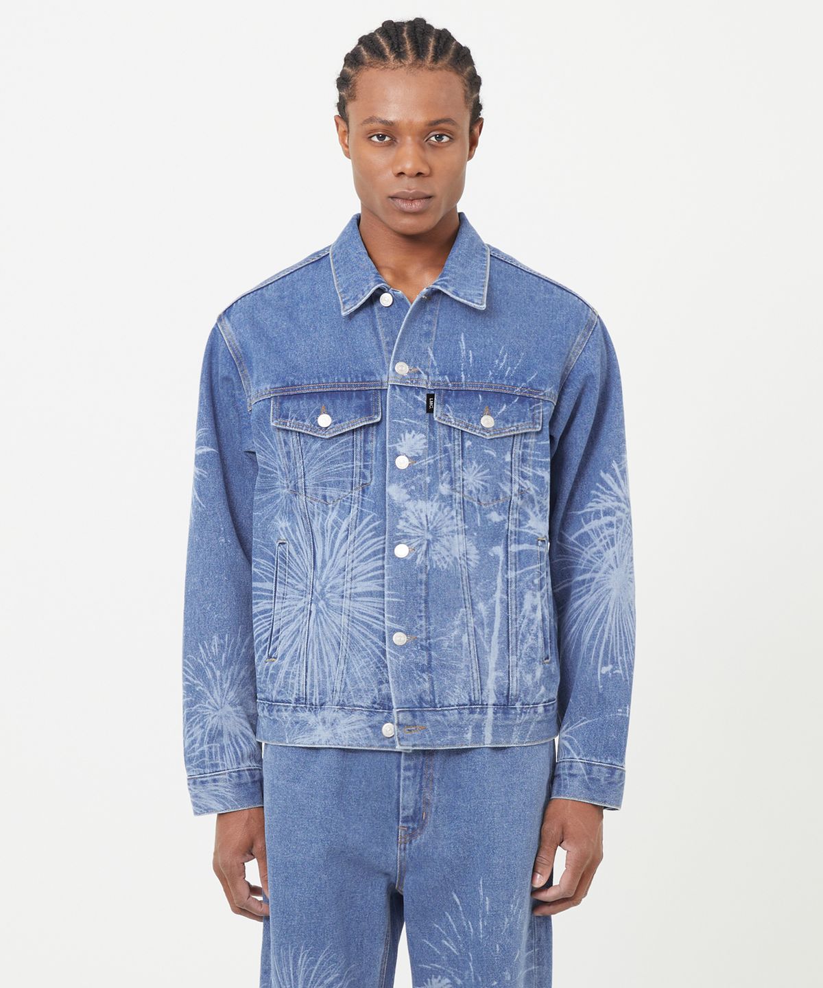 엘엠씨(LMC) LASER FIREWORK DENIM JACKET blue