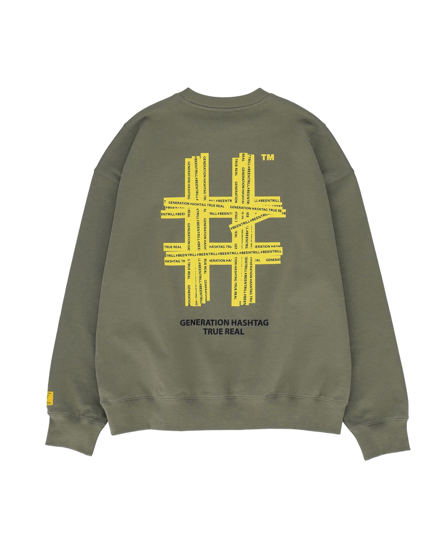 [BEENTRILL]★PAINTING HASHTAG OVERFIT HOODED KNIT MUSINSA公式 | BEENTRILL NEWYORK Yellow Taping Hashtag
