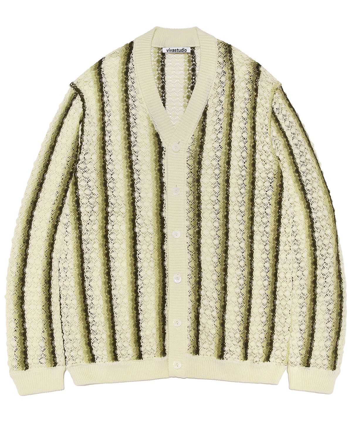 비바스튜디오(VIVASTUDIO) STRIPE BUTTON CARDIGAN [LEMON]