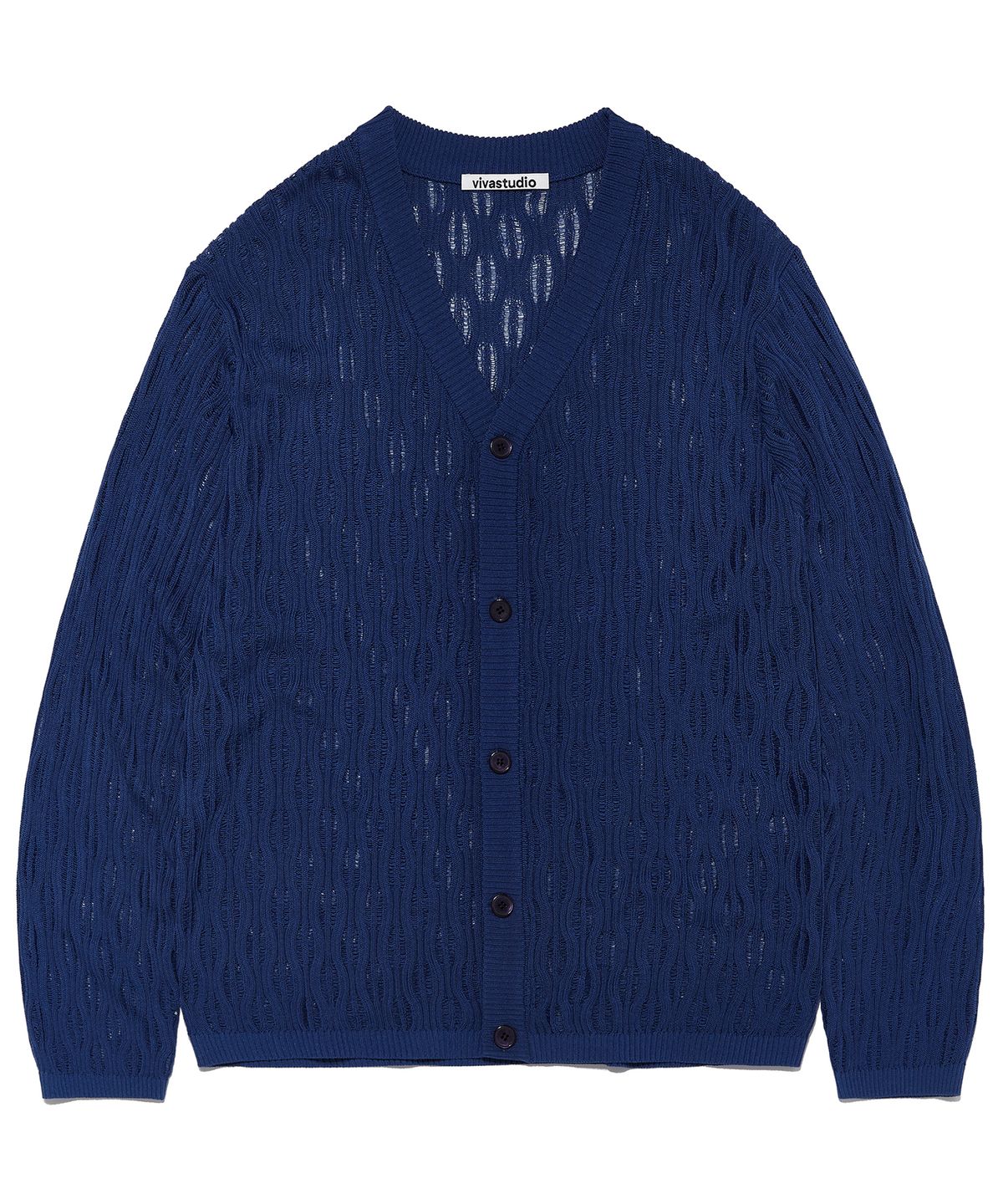 비바스튜디오(VIVASTUDIO) WAVE V-NECK CARDIGAN [BLUE]