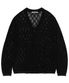 WAVE V-NECK CARDIGAN [BLACK]