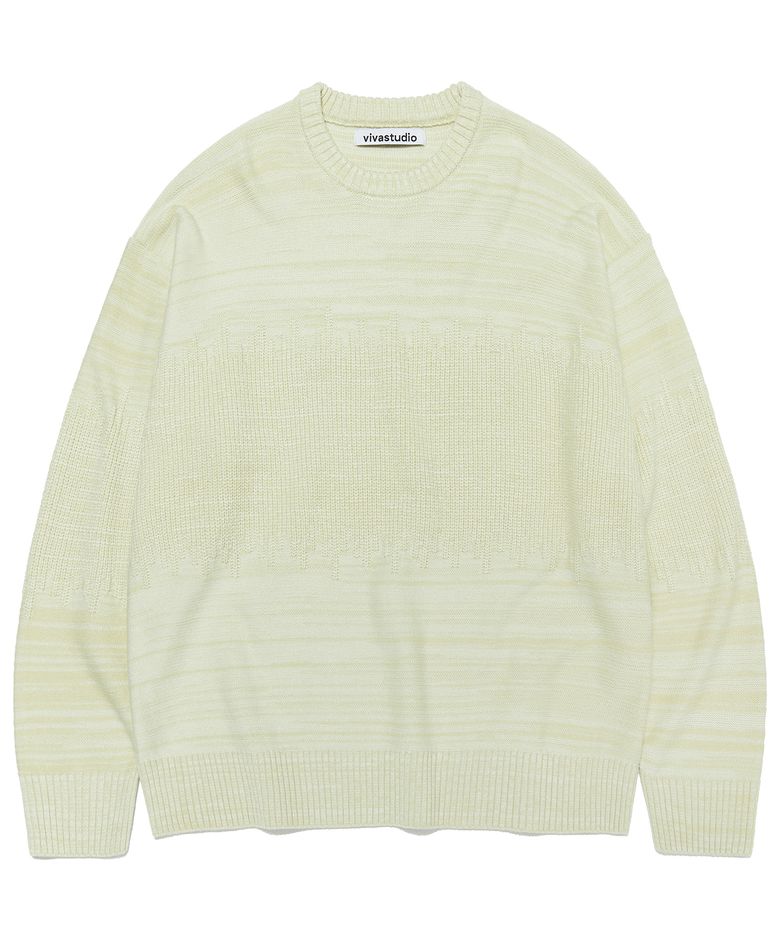 DISTORTION ROUND KNIT [LIGHT GREEN]