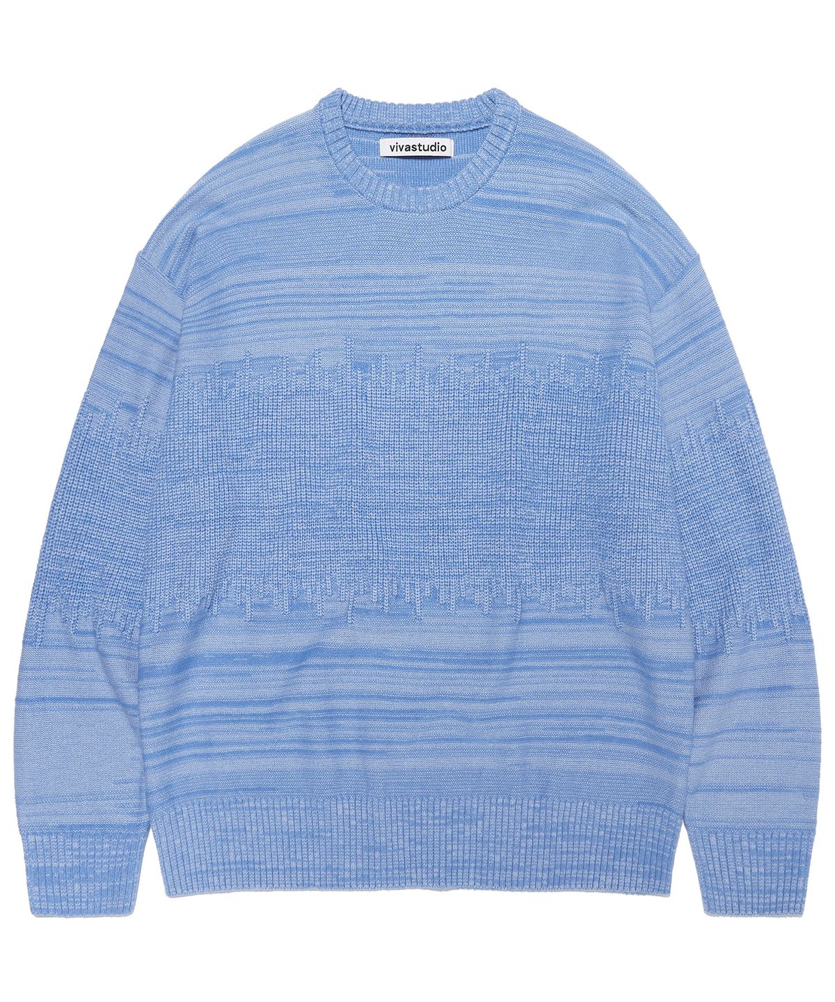 비바스튜디오(VIVASTUDIO) DISTORTION ROUND KNIT [BLUE]