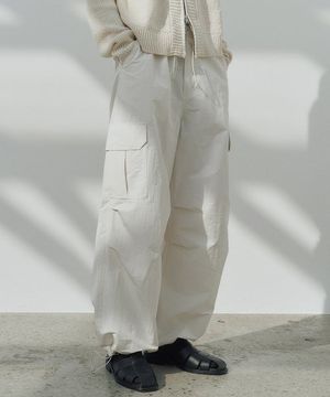 코튼-나일론 파라슈트 팬츠 (크림)