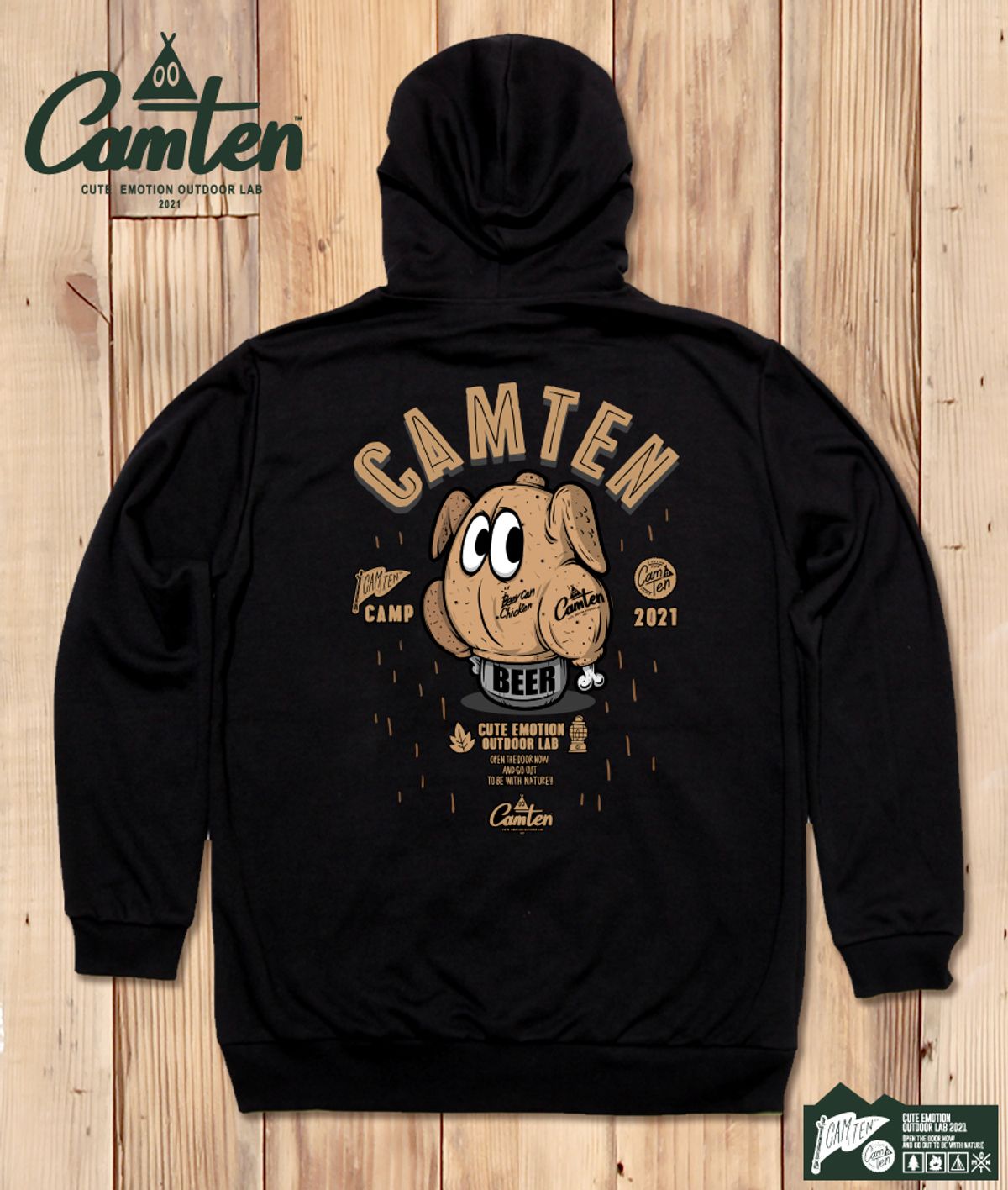 돌돌(DOLDOL) Camten-hoody-40 감성 캠핑 브랜드 캠텐 캐릭터 그래픽 후드티