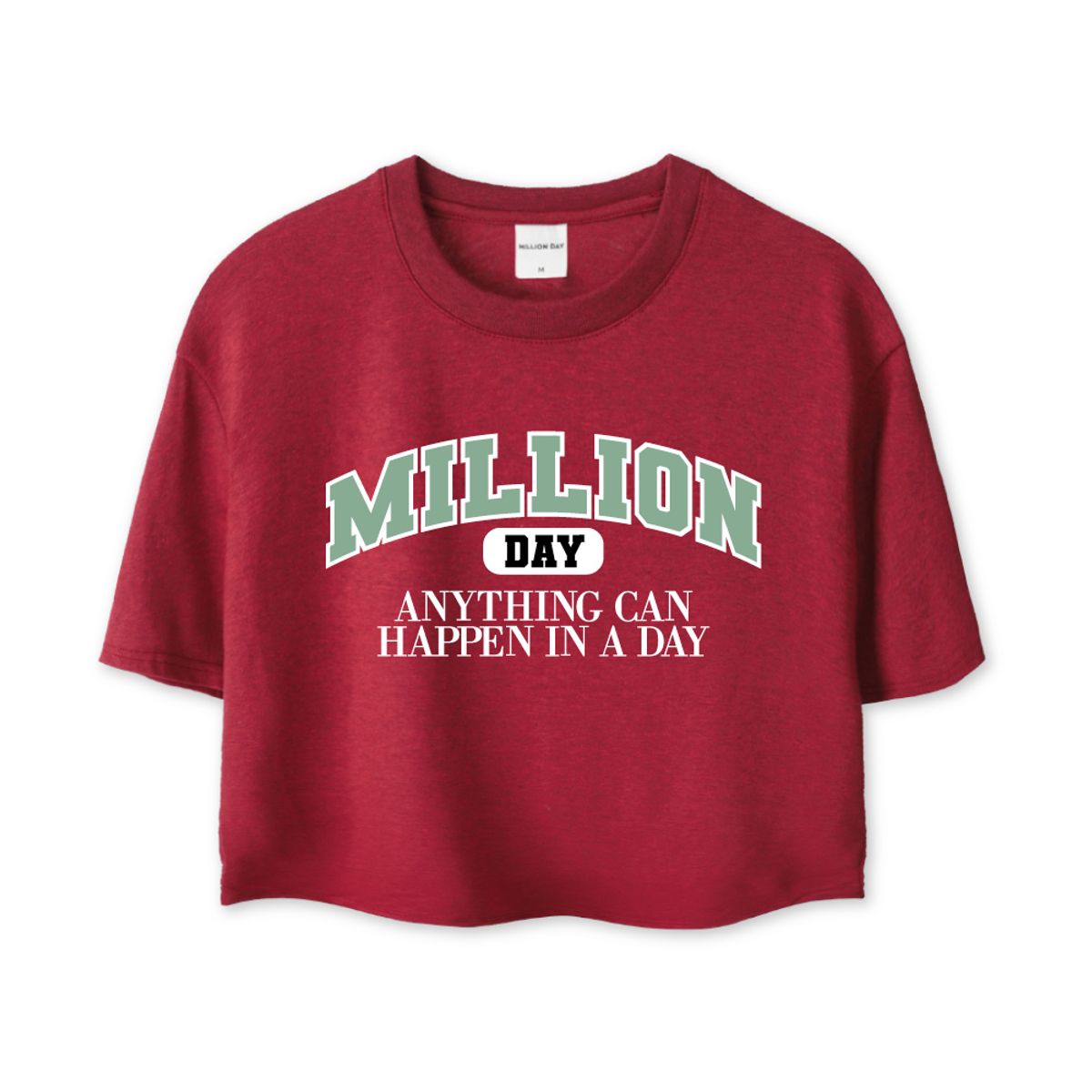 밀리언데이(MILLION DAY) MILLION CAMPUS CROP T-SHIRT