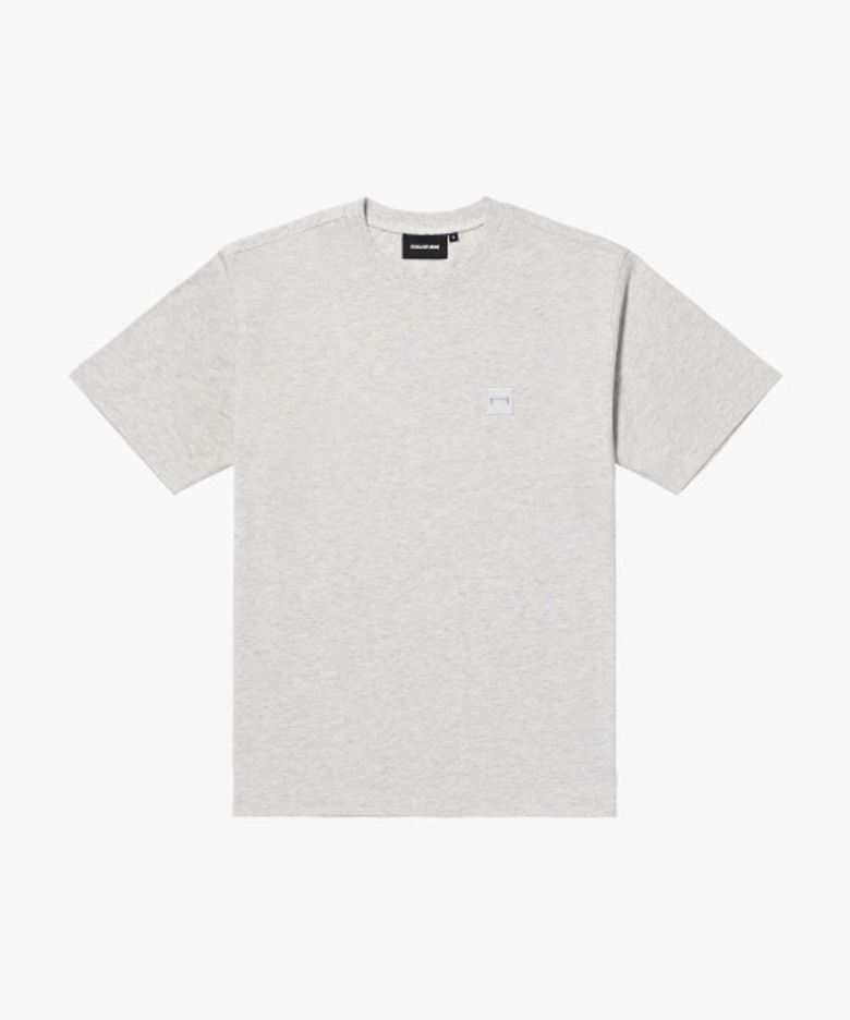 ESSENTIAL APPLIQUE TEE-MELANGE GREY